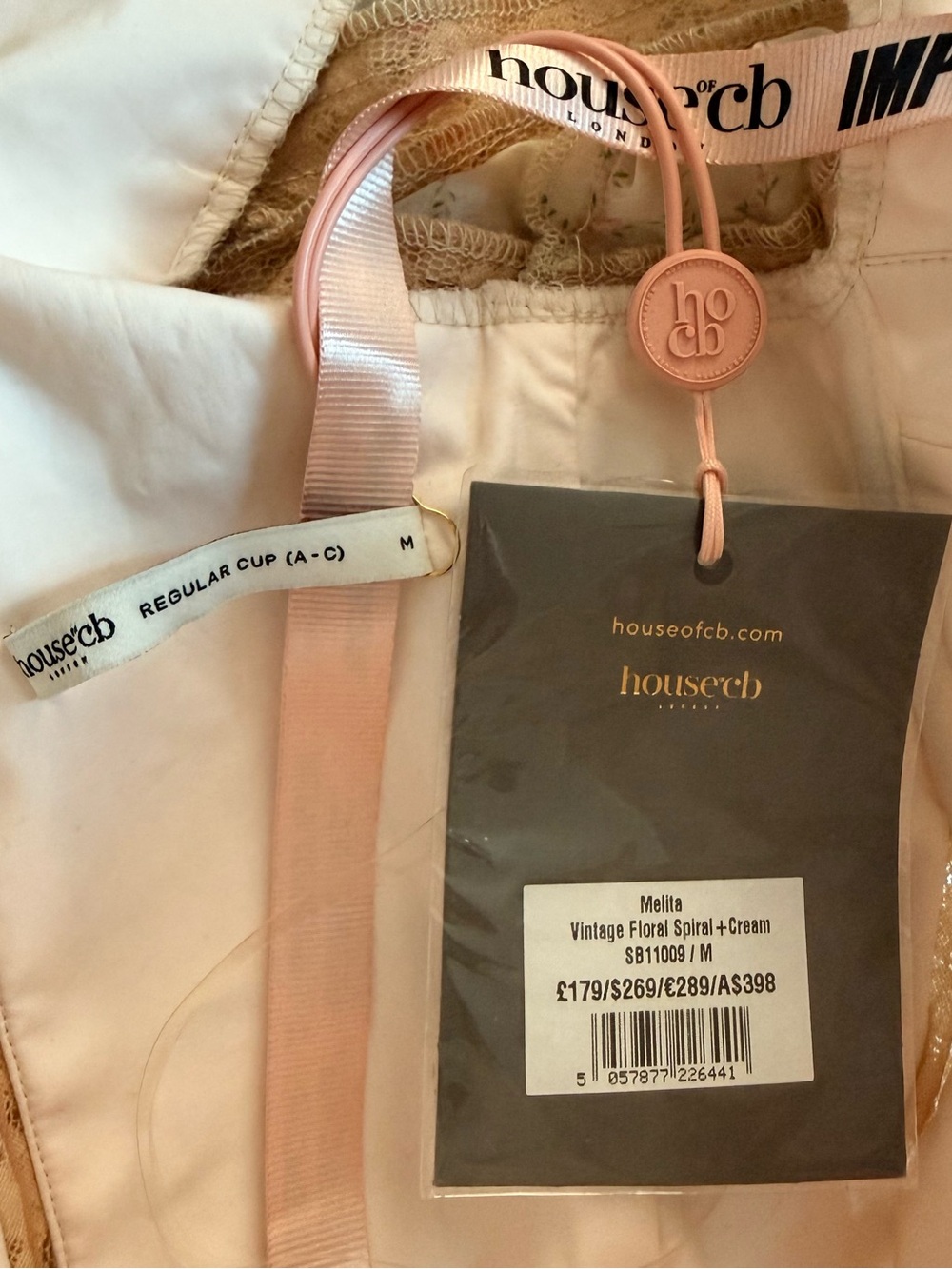 House of CB Melita Cream Floral Structured Corset Mini Cocktail Dress Size M NWT - Picture 2 of 8